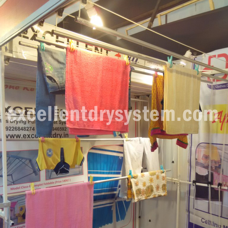 pulley operated cloth drying system